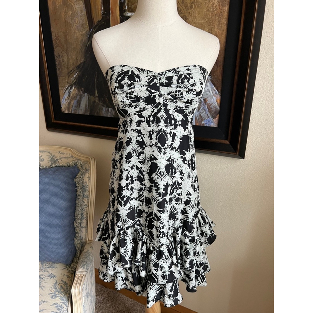 NWT Women's Neiman Marcus Marchesa Notte Dress, Size 12, Black & White
